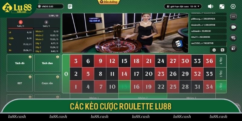 Thông tin về các kèo cược thường gặp trong game roulette